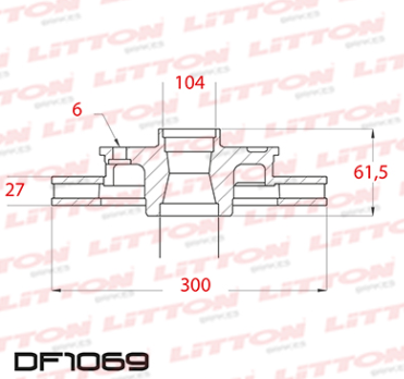 LITTON DISCO FRENO CHEVROLET S10 4x2- 4x4- TRAILBLAZER 17/ DEL