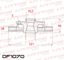 [DF1070.0500] LITTON DISCO FRENO CHEVROLET EQUINOX 1.5 TURBO 18/ DEL