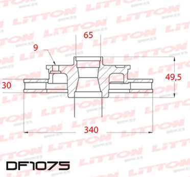 LITTON DISCO FRENO VOLKSWAGEN GOLF VII 1.2- 1.4- 1.6- 2.0 2013> PASSAT 1.8- 2.0 2012> DELANTERO (FREMAX 6085)