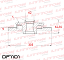 [DF1101.0500] LITTON DISCO FRENO CHERY TIGGO 06/ TOYOTA RAV 4 04/05 TRAS