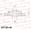 [DF1249.0500] LITTON DISCO FRENO TOYOTA COROLLA 1.8 HYBRID- 2.0 DYNAMIC 20> DEL (FREMAX 5448)