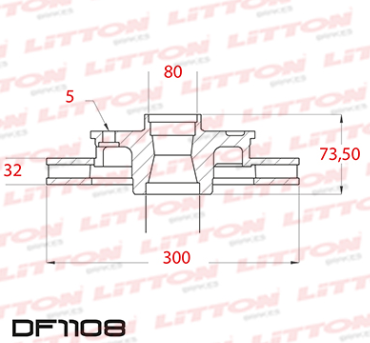 LITTON DISCO FRENO PEUGEOT BOXER 2.0 06/11 FIAT DUCATO 100 06/ DEL