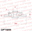 [DF1125.0500] LITTON DISCO FRENO CITROEN JUMPY 1.6 18/ PEUGEOT EXPERT 1.6 18/ TRAS