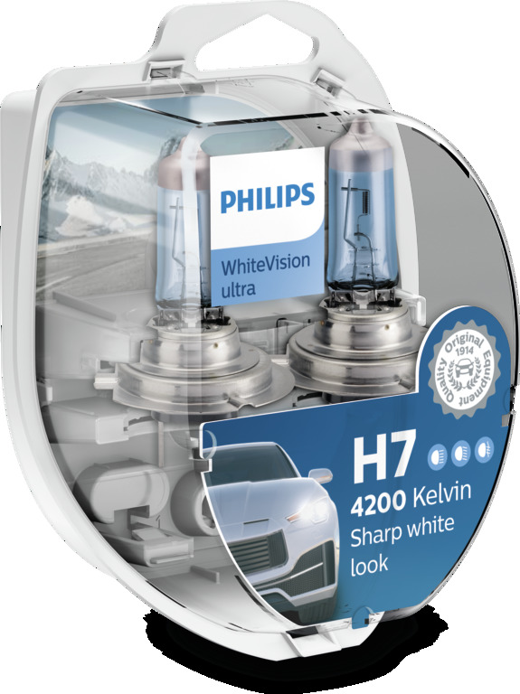PHILIPS LAMPARA HALOG SET H7/W5W WHITE VISION ULTRA 12V EFECTO BLANCO FRIO