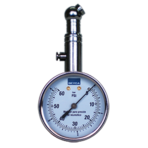 BEYCA MANOMETRO PARA PRESION DE NEUMATICOS RACORD RIGIDO METALICO CON CABEZA GIRATORIA