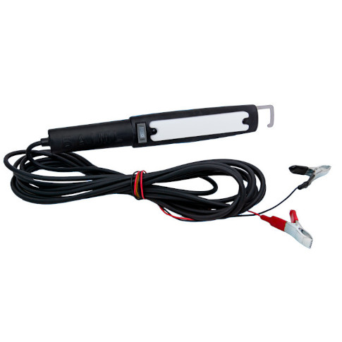 BAIML PORTATIL LED PARA TALLER BIVOLTAJE 12/24V - 5 METROS DE CABLE ENVAINADO C/ PINZAS COCODRILO