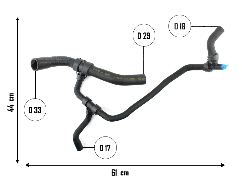 CAUPLAS MANGUERA RADIADOR INFERIOR FIAT PALIO III OEM:51834970 =YACO 4066