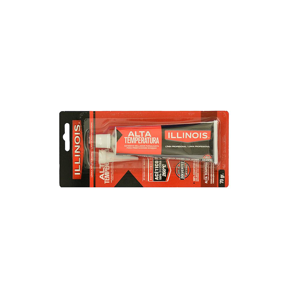 ILLINOIS ADHESIVO SELLADOR RTV ACETICO ROJO 70Gr