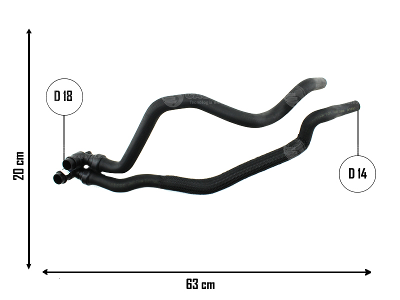 CAUPLAS MANGUERA CALEFACTOR ENTRADA/SALIDA PEUGEOT PARTNER II =YACO 3720/4281
