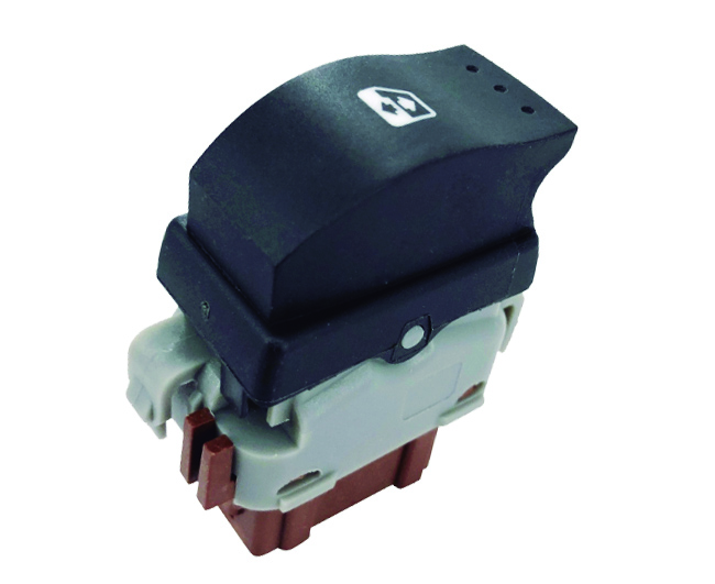 ALFA TECLA LEVANTA VIDRIOS RENAULT MASTER - 6 TERMINALES / BASE MARRON OEM:8200242600