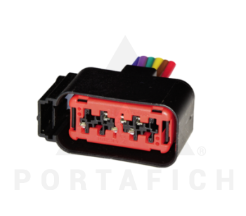 PORTAFICH CONECTOR 6 VIAS CIERRE DE PUERTA CAMIONES BUS LINEA PESADA