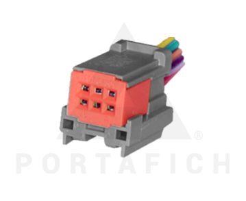 PORTAFICH CONECTOR 6 VIAS RETROVISOR FORD (GRIS)