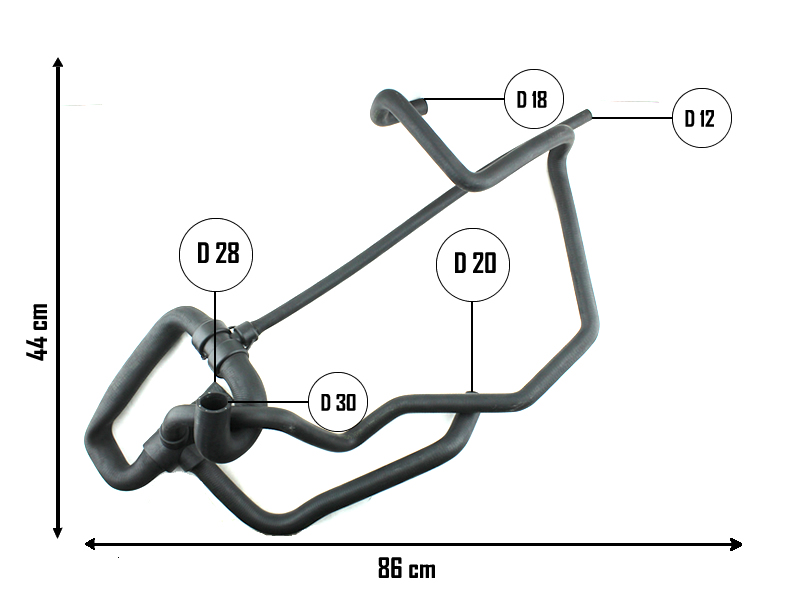 CAUPLAS MANGUERA RADIADOR INFERIOR RENAULT TRAFIC I OEM: 7700310050 =YACO 2369