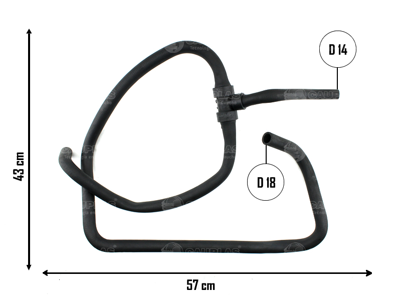 CAUPLAS MANGUERA CALEFACTOR SALIDA ECOSPORT I OEM:2N1518K359CD =YACO 2637