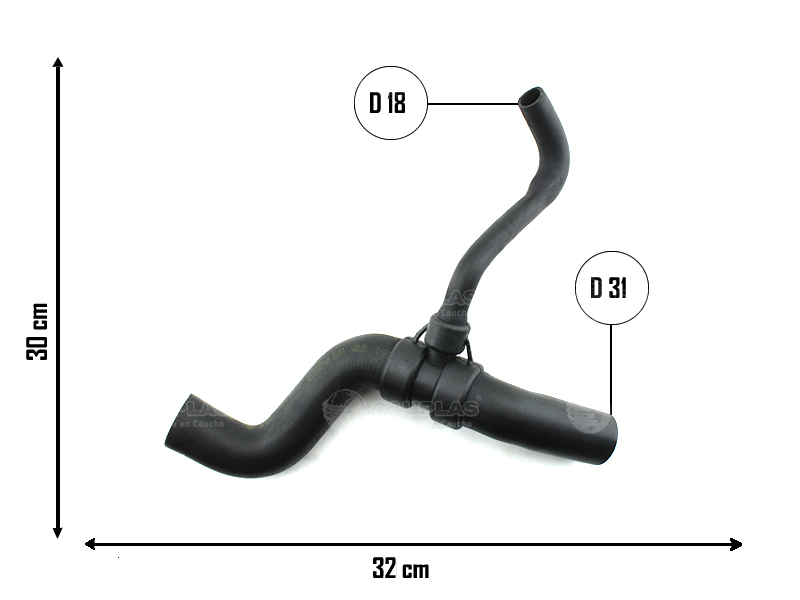 CAUPLAS MANGUERA RADIADOR INFERIOR FORD FOCUS I