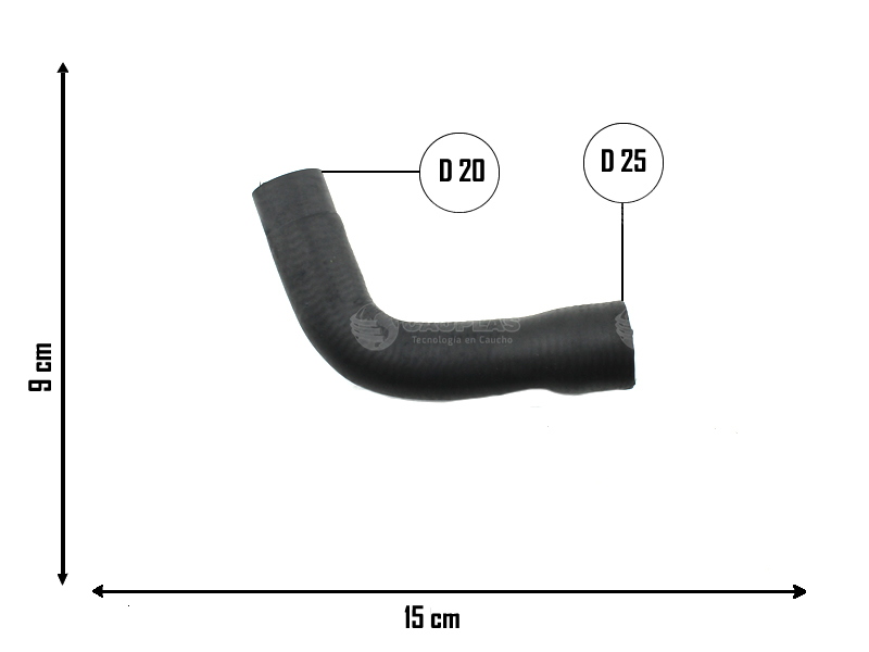 CAUPLAS MANGUERA RADIADOR INFERIOR FORD KA I = YACO 2132