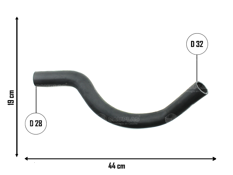 CAUPLAS MANGUERA RADIADOR INFERIOR FORD FALCON OEM:82DR8286B =YACO 142