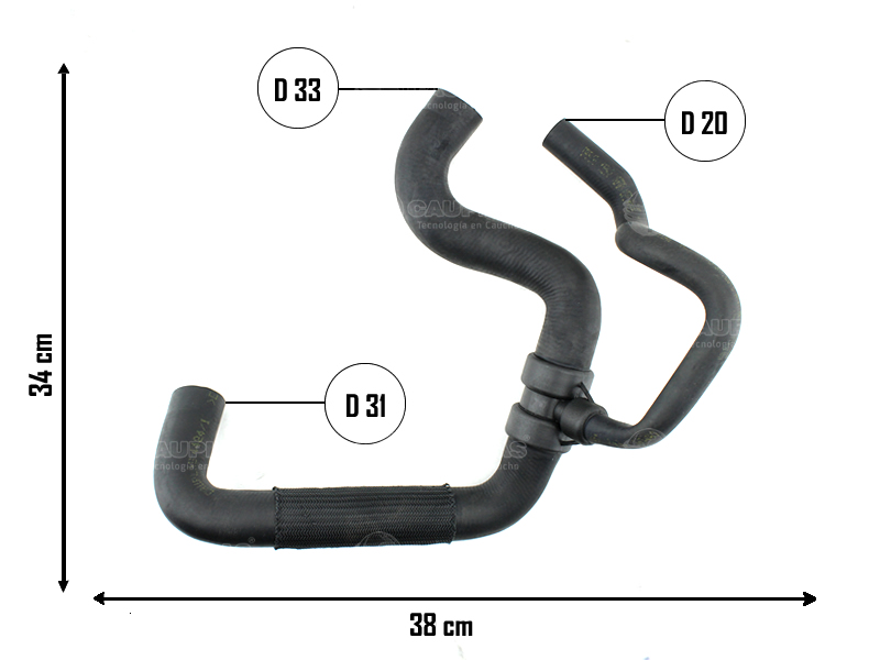 CAUPLAS MANGUERA RADIADOR INFERIOR FORD ESCORT