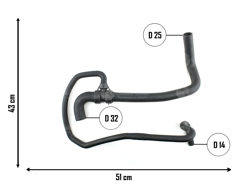 CAUPLAS MANGUERA RADIADOR INFERIOR FORD FIESTA I OEM:96FB18K359AK =YACO 2137