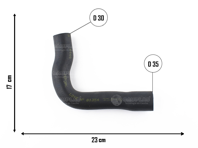 CAUPLAS MANGUERA RADIADOR INFERIOR FORD TAUNUS  =YACO 812