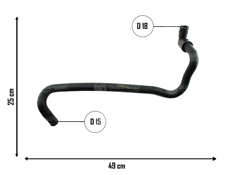 CAUPLAS MANGUERA CALEFACTOR ENTRADA FORD KA FIESTA COURIER  =YACO 2149/2150