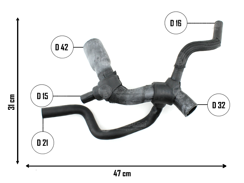 CAUPLAS MANGUERA RADIADOR INFERIOR FORD MONDEO =YACO 2467