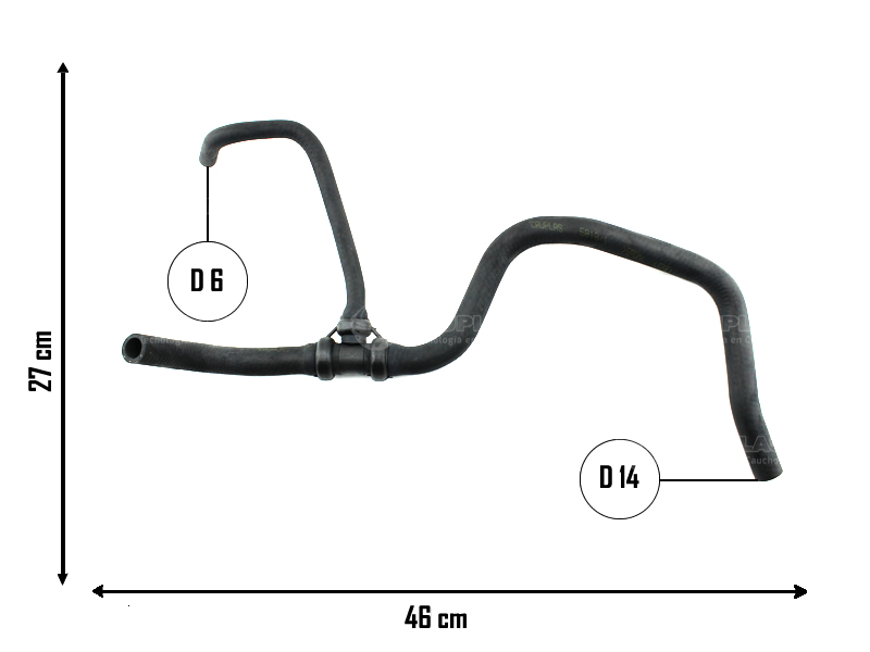 CAUPLAS MANGUERA CALEFACCION SALIDA FORD FIESTA OEM:89FB8286ME =YACO 2776/3427