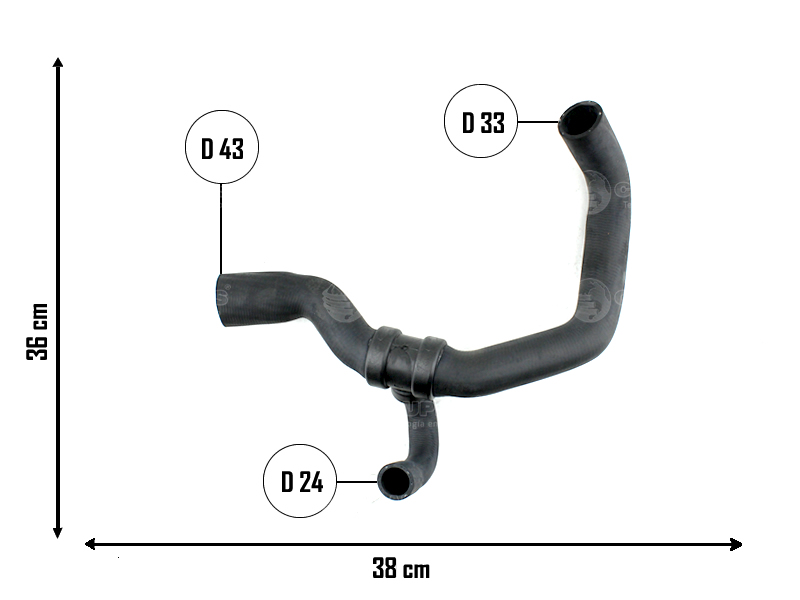 CAUPLAS MANGUERA RADIADOR INFERIOR FORD ESCORT OEM:93AB8B273CA