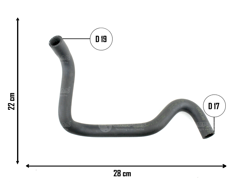 CAUPLAS MANGUERA VASO DE EXPAN. A CALEFACTOR RENAULT TRAFIC I OEM:7700734681 =YACO 1188