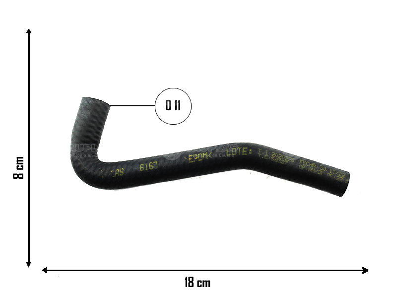 CAUPLAS MANGUERA BOMBA DE AGUA A MULTIPLE DE ADMIS RENAULT 12 = YACO 756