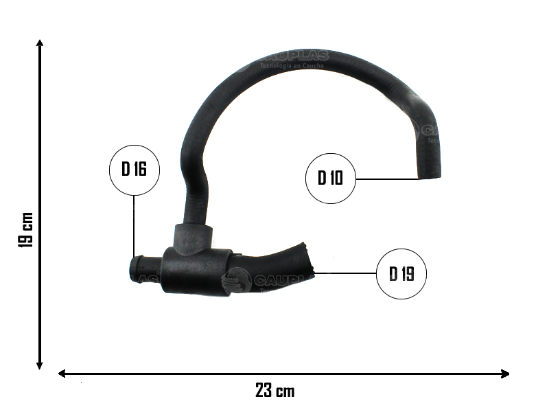 CAUPLAS MANGUERA VASO DE EXPAN. A TAPA CILINDRO RENAULT 19 OEM:7700816065 =YACO 2197