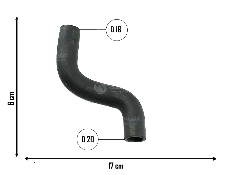 CAUPLAS MANGUERA CONEXION BOMBA DE AGUA RENAULT 18 FUEGO TRAFIC I OEM:7700661636 =YACO 1731