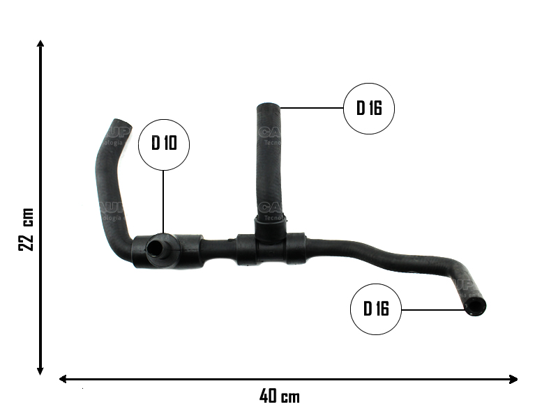 CAUPLAS MANGUERA VASO DE EXPANSION A CALEFACCION Y BOMBA RENAULT CLIO I OEM:7700849813 =YACO 2165