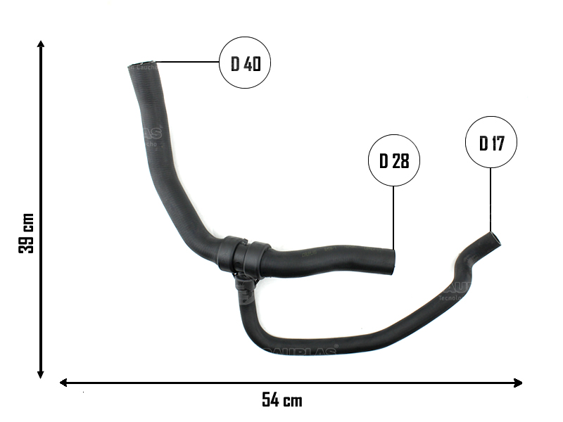 CAUPLAS MANGUERA RADIADOR INF RENAULT CLIO II KANGOO OEM:7700834887  8200024042 =YACO 1961