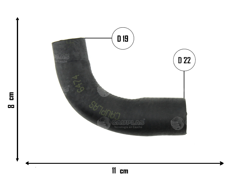 CAUPLAS MANGUERA CALEFACTOR A BOMBA DE AGUA RENAULT 18 21 FUEGO OEM:705026323 =YACO 160/1518