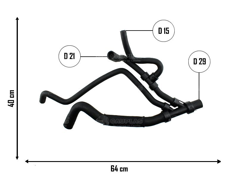 CAUPLAS MANGUERA RADIADOR INF RENAULT MEGANE I SCENIC I =YACO 2011/2015