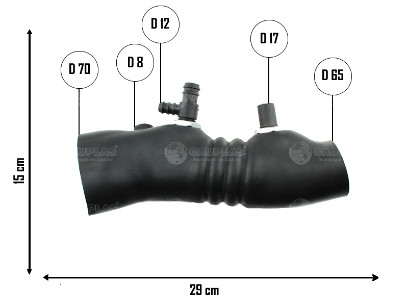 CAUPLAS MANGUERA TOMA DE AIRE RENAULT 19 =YACO 3096