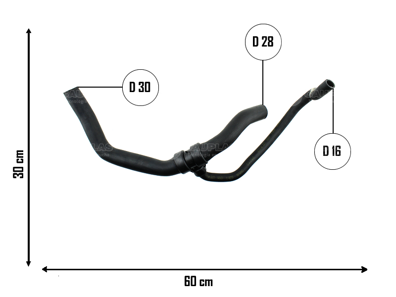 CAUPLAS MANGUERA RADIADOR INFERIOR RENAULT KANGOO CLIO II SYMBOL OEM:7700847055  =YACO 2116