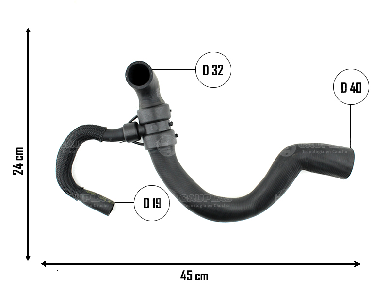 CAUPLAS MANGUERA RADIADOR INFERIOR RENAULT CLIO I OEM:7702307364 =YACO 3710