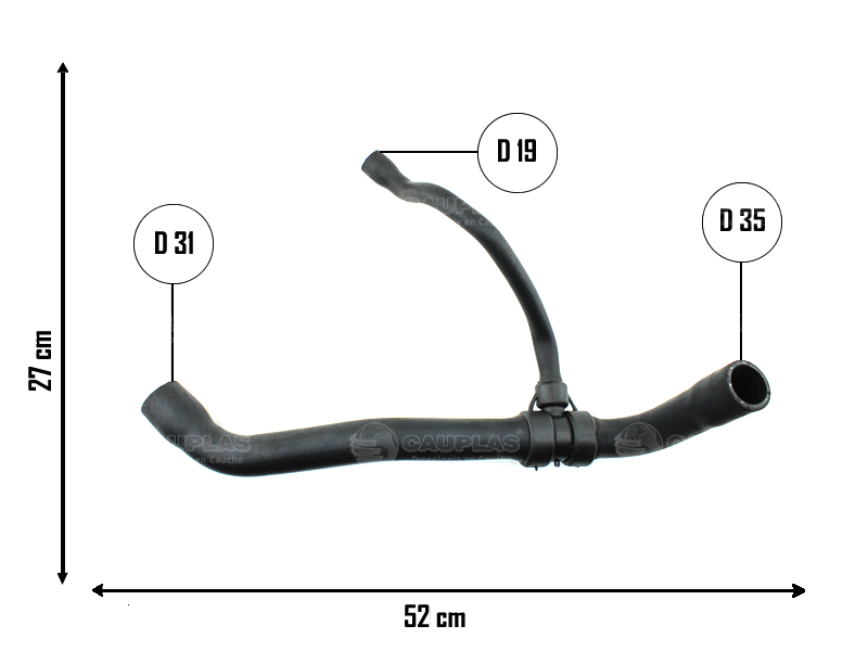 CAUPLAS MANGUERA RADIADOR INFERIOR FIAT IDEA II SIENA IV STRADA II OEM:51901177  =YACO 4166/4192