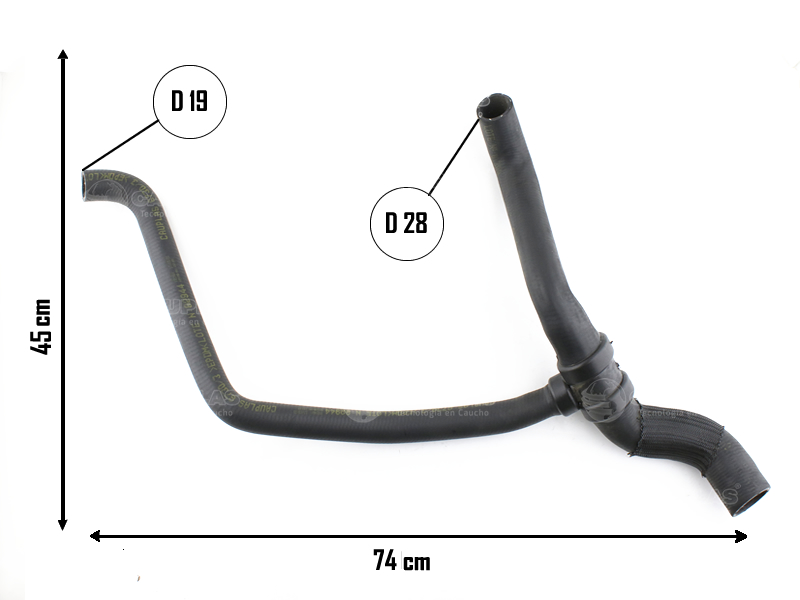 CAUPLAS MANGUERA RADIADOR INFERIOR RENAULT 19 OEM:7702224987