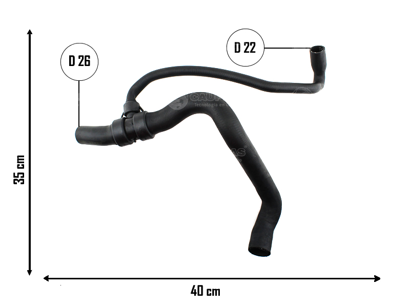 CAUPLAS MANGUERA RADIADOR INFERIOR RENAULT CLIO I OEM:7700839204 =YACO 3919