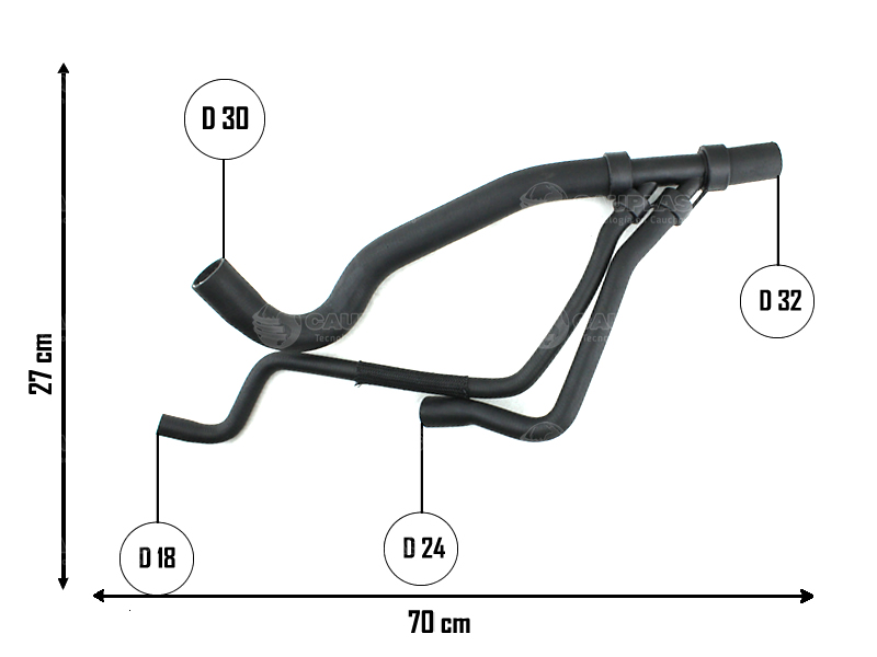 CAUPLAS MANGUERA RADIADOR INFERIOR RENAULT MEGANE I OEM:8200298367 =YACO 3639