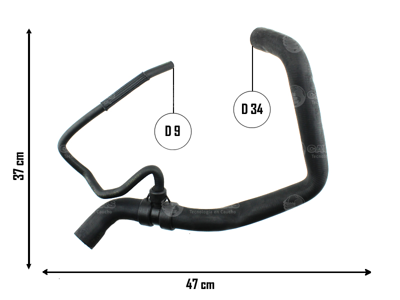 CAUPLAS MANGUERA RADIADOR INF RENAULT FLUENCE MEGANE III  =YACO 4143