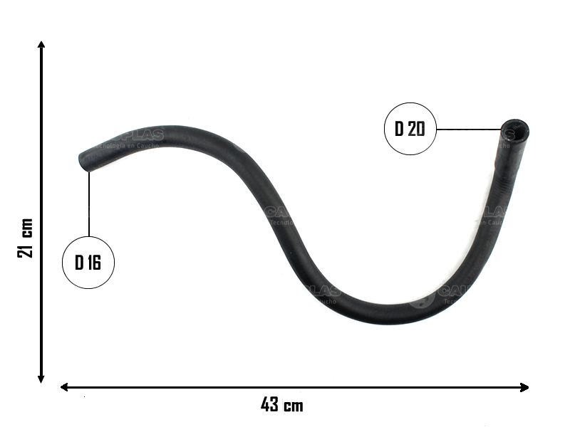 CAUPLAS MANGUERA CALEFACTOR SALIDA FIAT 147 I-II/FIORINO I =YACO 1619