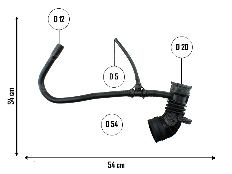 CAUPLAS MANGUERA CIRCULACION DE AIRE FIAT PALIO I SIENA I OEM:46475700 4647877 =YACO 2627