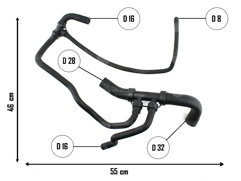 CAUPLAS MANGUERA RADIADOR INFERIOR FIAT SIENA II OEM:46779412 =YACO 2401