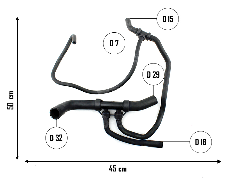 CAUPLAS MANGUERA RADIADOR INFERIOR FIAT SIENA II PALIO II OEM:46783494 =YACO 2915