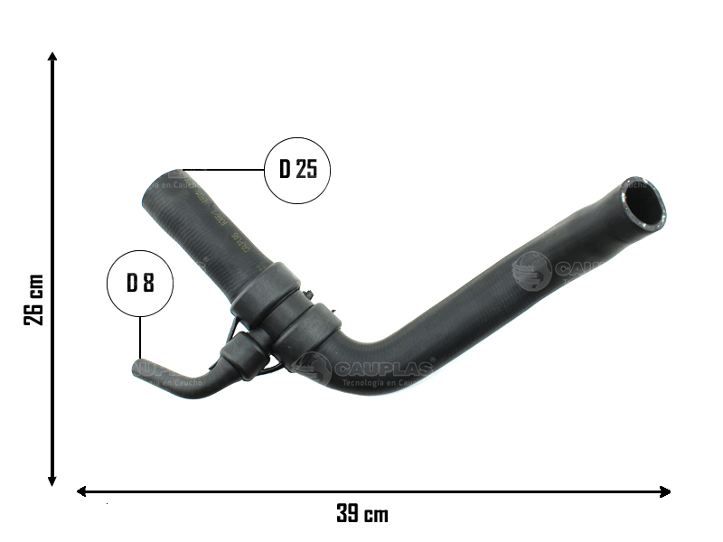 CAUPLAS MANGUERA RADIADOR SUPERIOR FIAT FIORINO II UNO II OEM:50018395 =YACO 2914