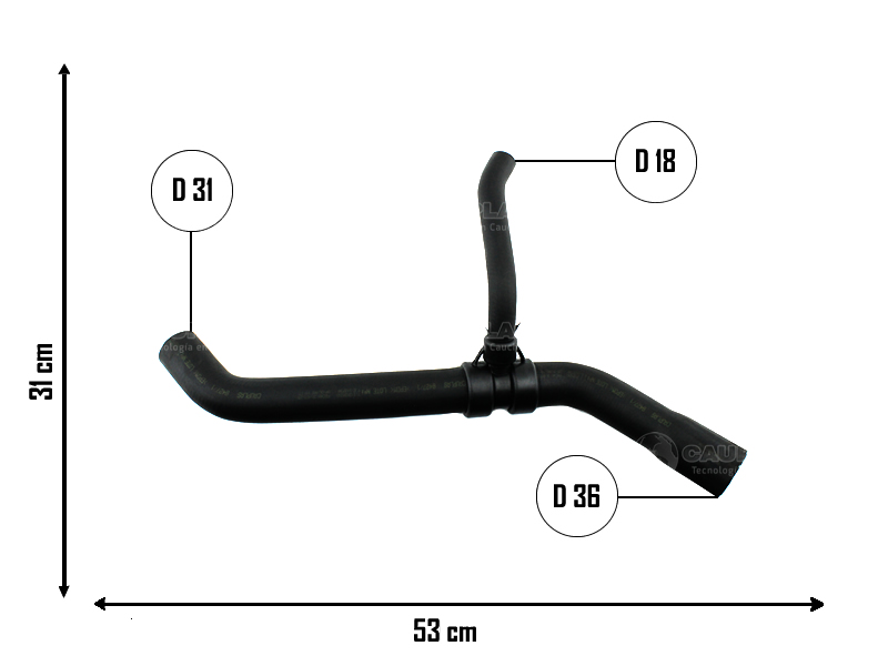 CAUPLAS MANGUERA RADIADOR INFERIOR FIAT IDEA I PALIO III-IV STRADA II OEM:51712599 =YACO 3534